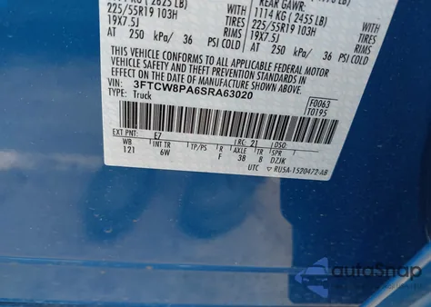 2025 Ford Maverick Lobo z USA, uszkodzony, nr VIN 3FTCW8PA6SRA63020